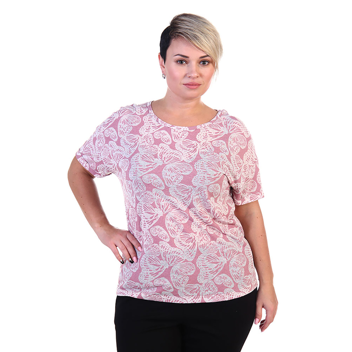 Футболка женская 201ДВ1968 цвет розовый, р-р 48