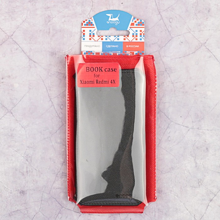 Чехол-книжка Snoogy для Xiaomi Redmi 4X, иск. кожа, Черный