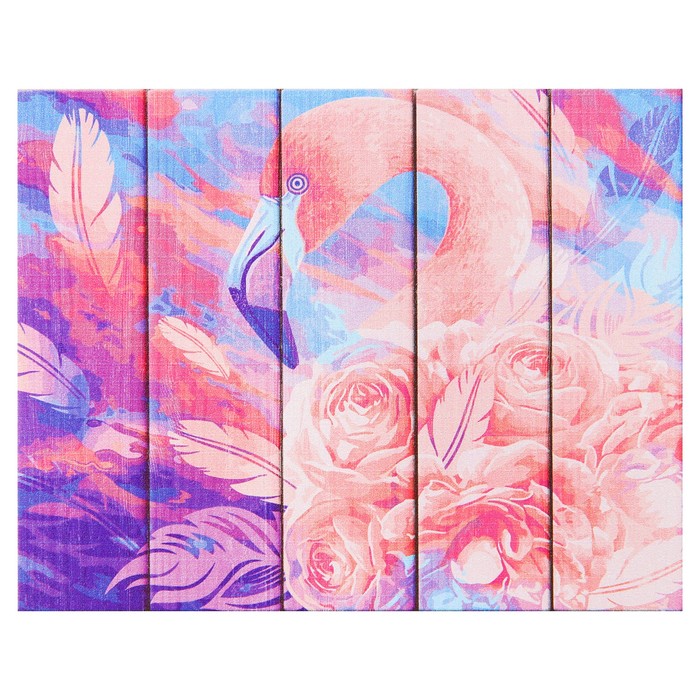 Арт по дереву "Розовый фламинго" 40х50 см