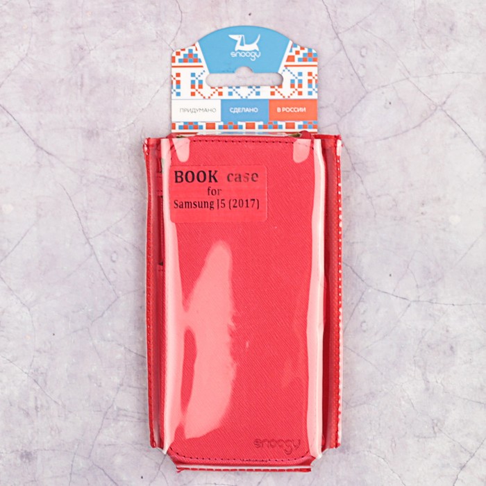 Чехол-книжка Snoogy для Samsung J5 (2017), иск. кожа, Красный