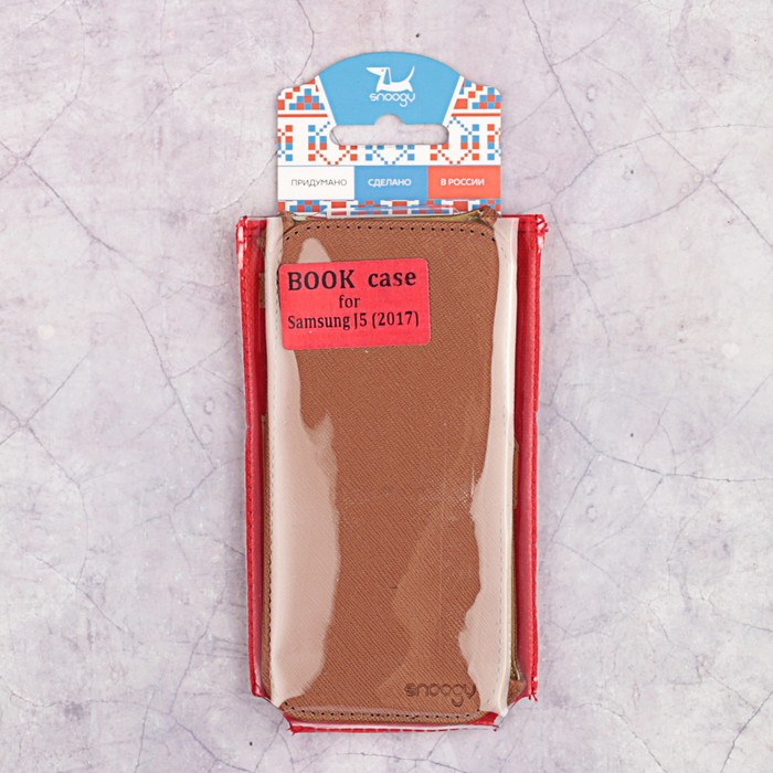 Чехол-книжка Snoogy для Samsung J5 (2017), иск. кожа, Коричневый