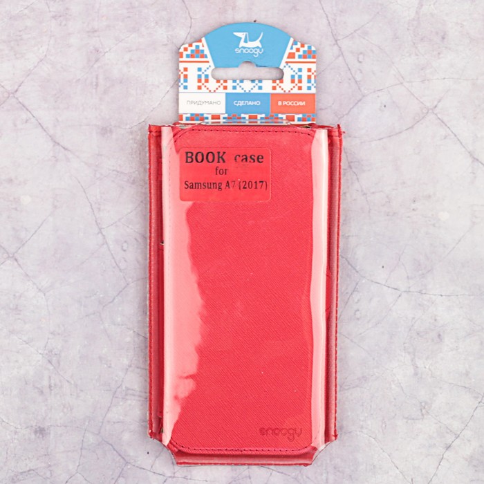 Чехол-книжка Snoogy для Samsung A7 (2017), иск. кожа, Красный