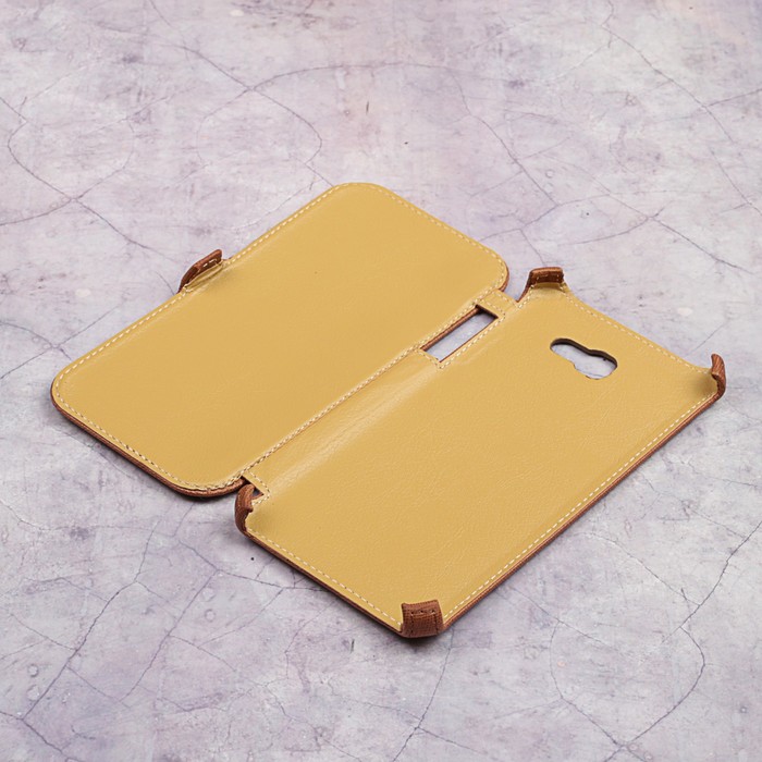 Чехол-книжка Snoogy для Samsung A7 (2017), иск. кожа, Коричневый