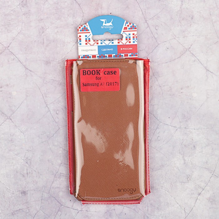 Чехол-книжка Snoogy для Samsung A7 (2017), иск. кожа, Коричневый