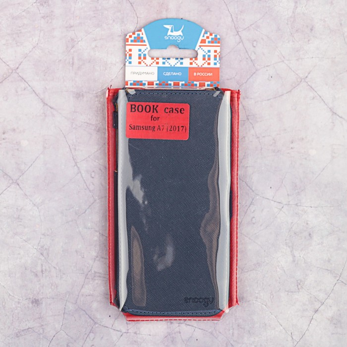Чехол-книжка Snoogy для Samsung A7 (2017), иск. кожа, Синий