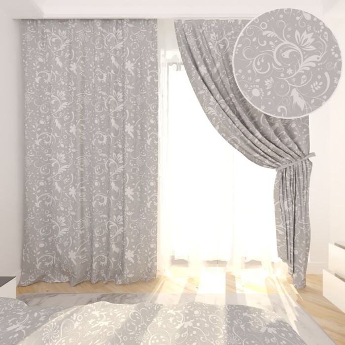 Фотошторы "Адэлина", размер 150х260 см-2 шт., габардин