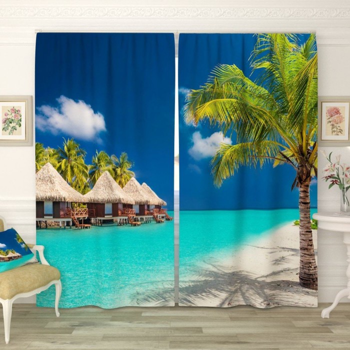 Фотошторы "Баунти", размер 150х260 см-2 шт., габардин