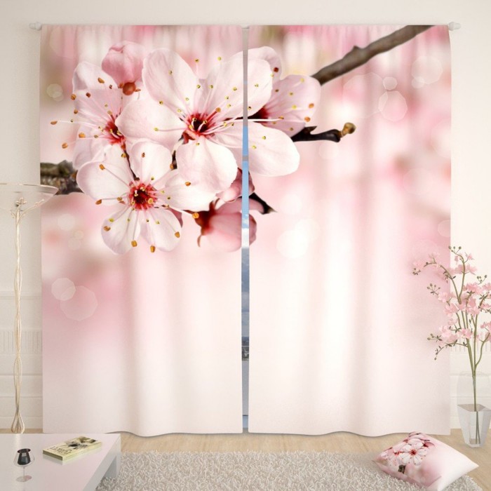 Фотошторы "Ветвь", размер 150х260 см-2 шт., габардин