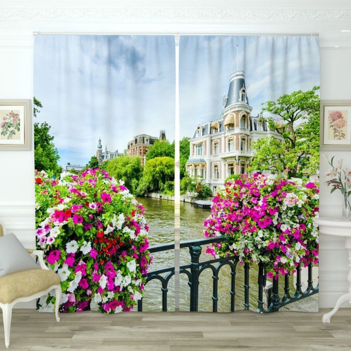 Фотошторы "Вид с балкона 2", размер 150х260 см-2 шт., габардин