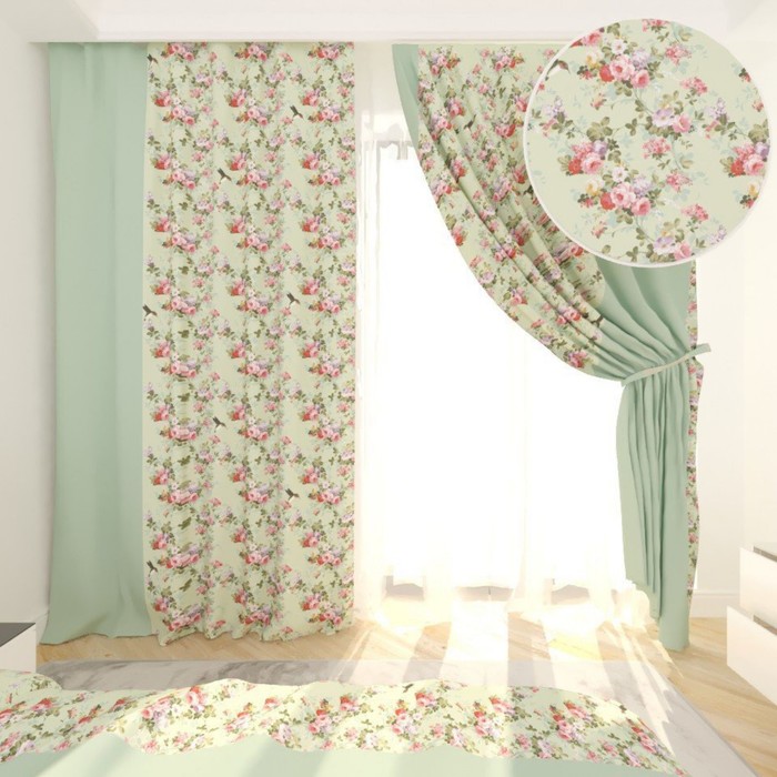 Фотошторы "Вита", размер 150х260 см-2 шт., габардин