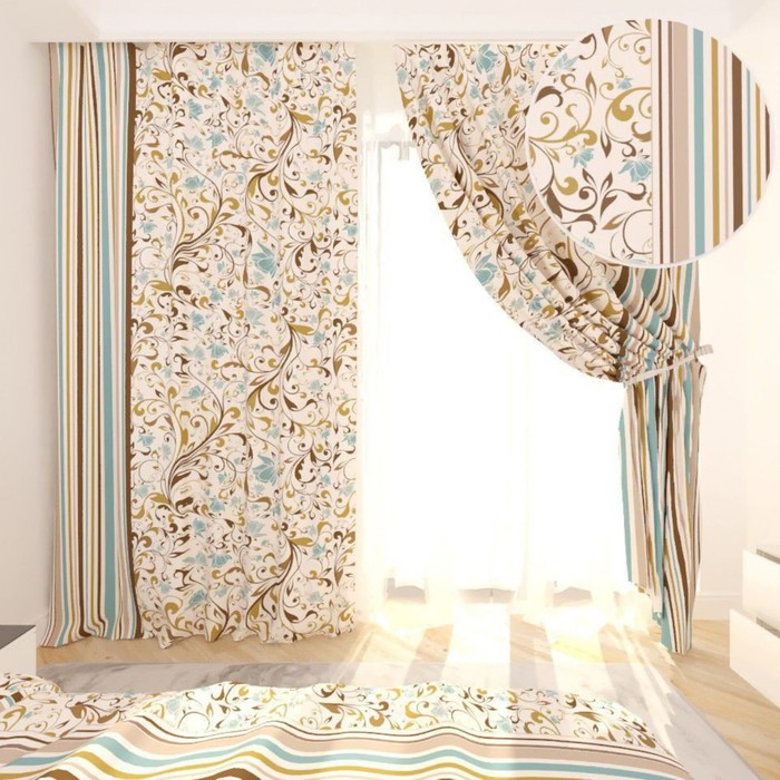 Фотошторы "Иветт", размер 150х260 см-2 шт., габардин