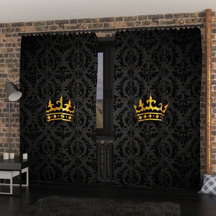 Фотошторы "Корона", размер 150х260 см-2 шт., габардин