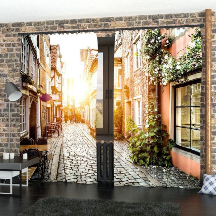 Фотошторы "На закате", размер 150х260 см-2 шт., габардин