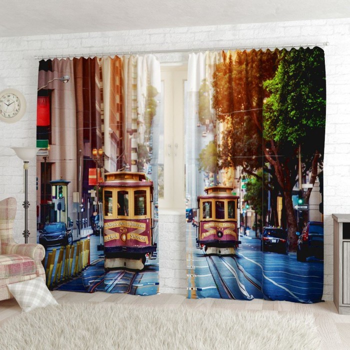 Фотошторы "Сан-Франциско", размер 150х260 см-2 шт., габардин