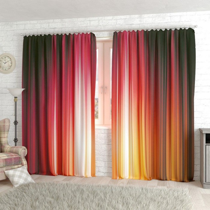 Фотошторы "Цветная абстракция 4", размер 150х260 см-2 шт., габардин