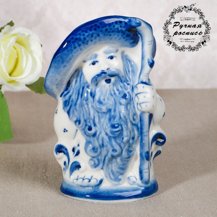 Сувенир «Старичок-Боровичок», 5,5х5,5х12 см, гжель