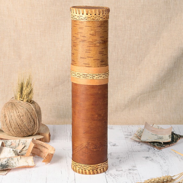 Футляр под Бутылку «Природный», 8х38 см, береста