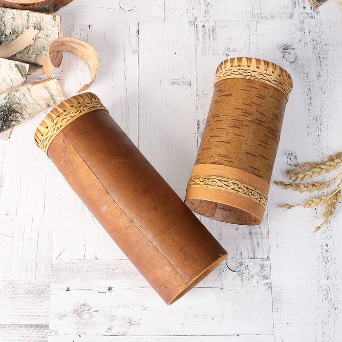 Футляр под Бутылку «Природный», 8х38 см, береста