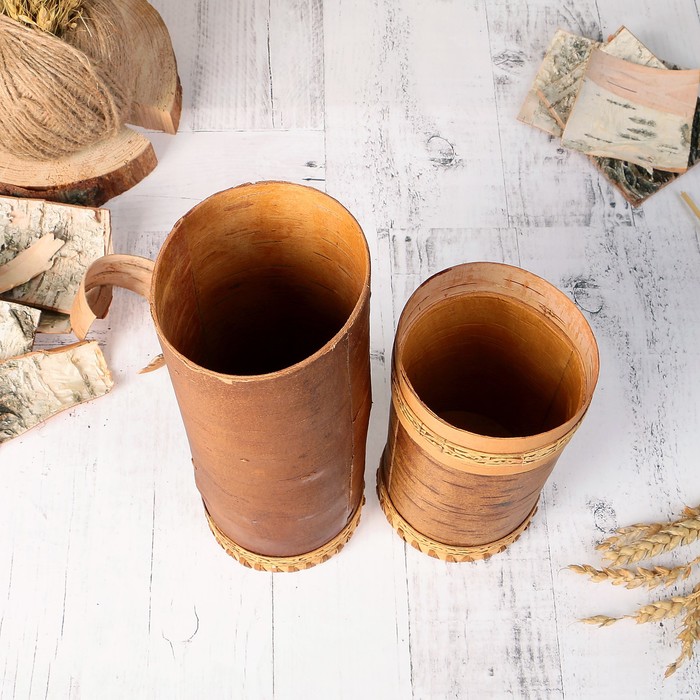 Футляр под Бутылку «Природный», 8х38 см, береста