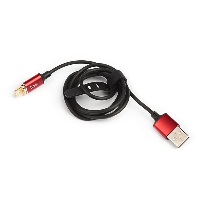 Провод для зарядки Hoco U28 Magnetic, USB Apple - lightning для iPhone 5, 1 м, красный