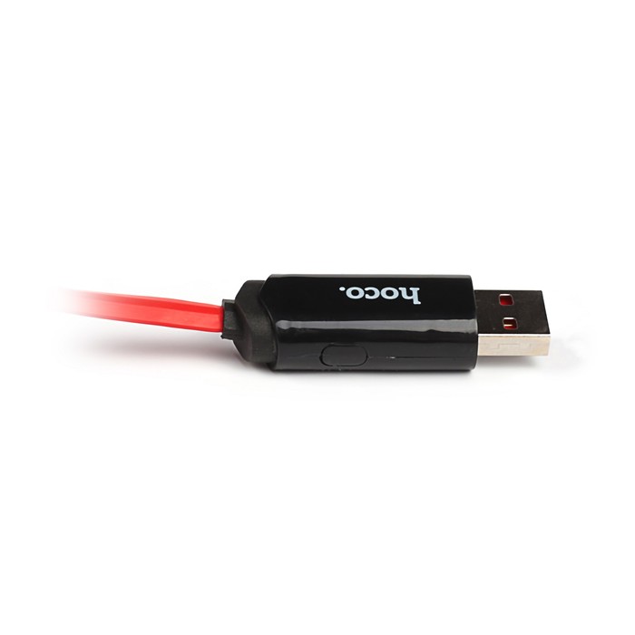Провод для зарядки Hoco U29 LED Display, USB Apple - lightning для iPhone 5, 1 м,красный