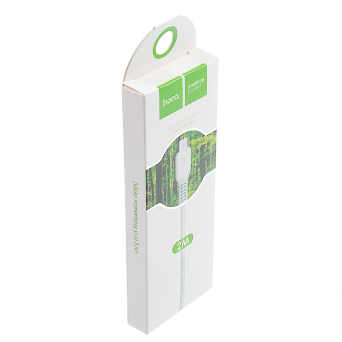 Провод для зарядки Hoco X20 Forest Mystery, USB - micro USB, 2 м, белый