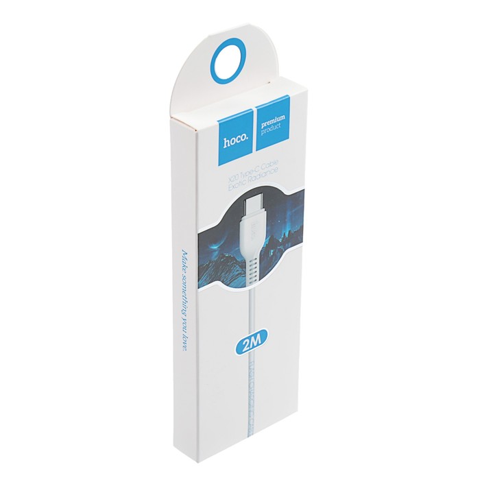 Провод для зарядки Hoco X20 Exotic Radiance, USB - Type-C, 2 м, белый