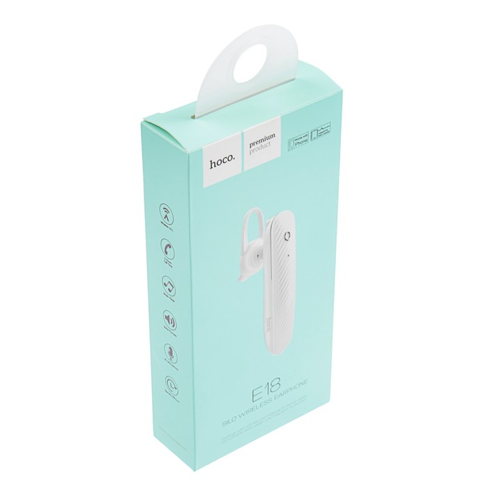 Гарнитура Hoco E18 Silo, Bluetooth, моно, белая