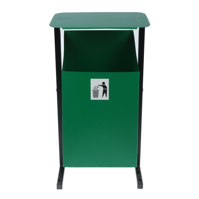 Урна для мусора "Уралочка-2 24л" с крышкой, цвет зелёный
