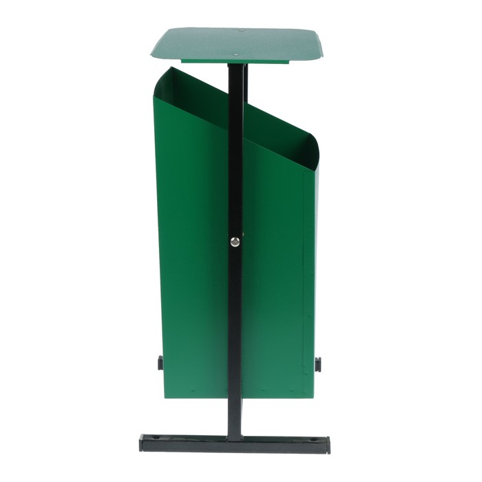 Урна для мусора "Уралочка-2 24л" с крышкой, цвет зелёный