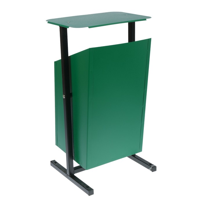 Урна для мусора "Уралочка-2 24л" с крышкой, цвет зелёный