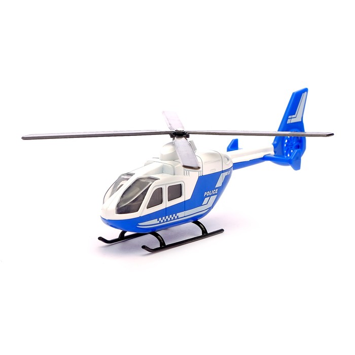 Набор игровой "Службы спасения", 3 металлические машины и вертолет