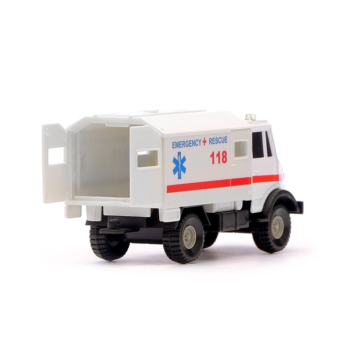 Набор игровой "Службы спасения", 3 металлические машины и вертолет