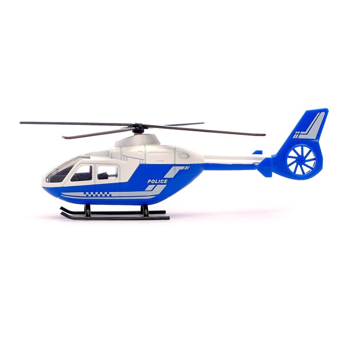 Набор игровой "Службы спасения", 3 металлические машины и вертолет