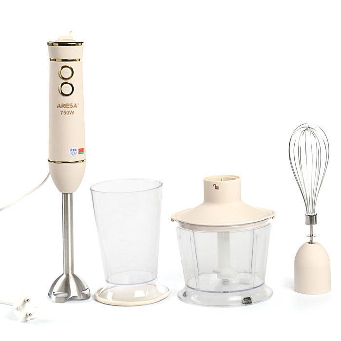 Блендер ARESA AR-1110, погружной, 750 Вт, механический, 2 скорости, белый