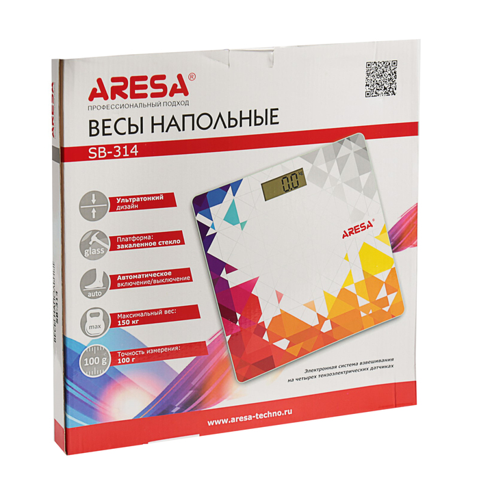 Весы напольные ARESA SB-314, электронные, до 150 кг, цветные