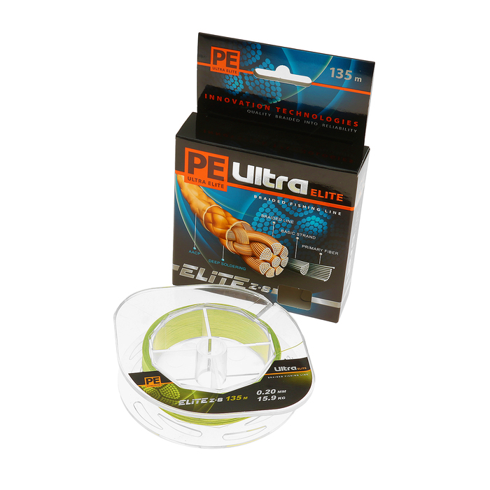 Леска AQUA Pe Ultra Elite Z-8, 0,20 мм, 135 м