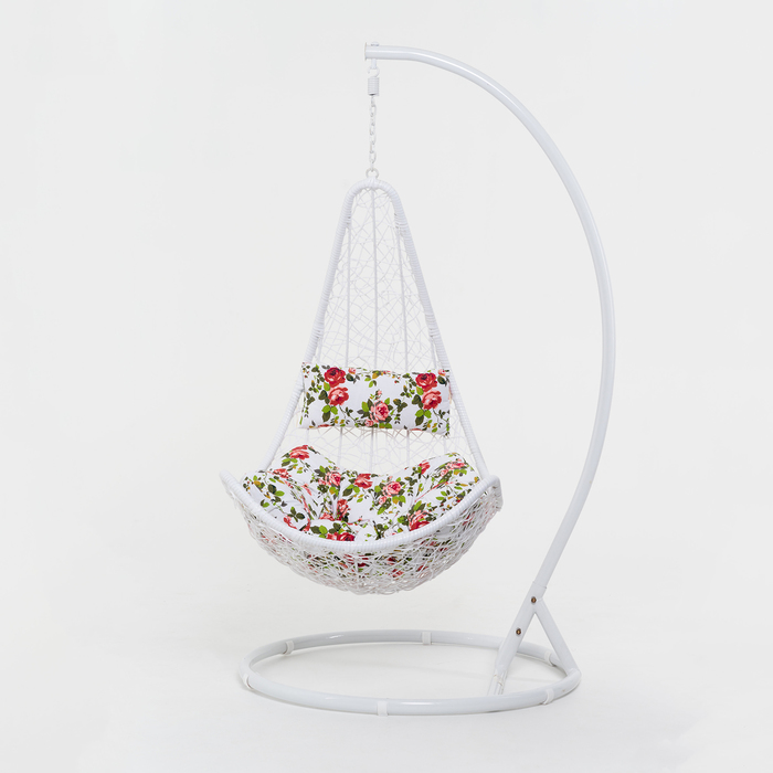 Подвесное кресло, с подушкой, искусственный ротанг, цвет белый, 44-001-03