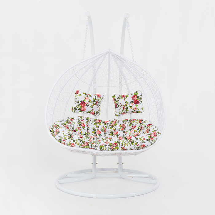 Подвесное кресло, с подушкой, искусственный ротанг, цвет белый, 44-002-03