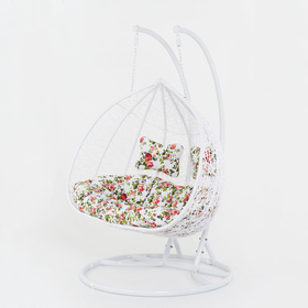 Подвесное кресло, с подушкой, искусственный ротанг, цвет белый, 44-002-03