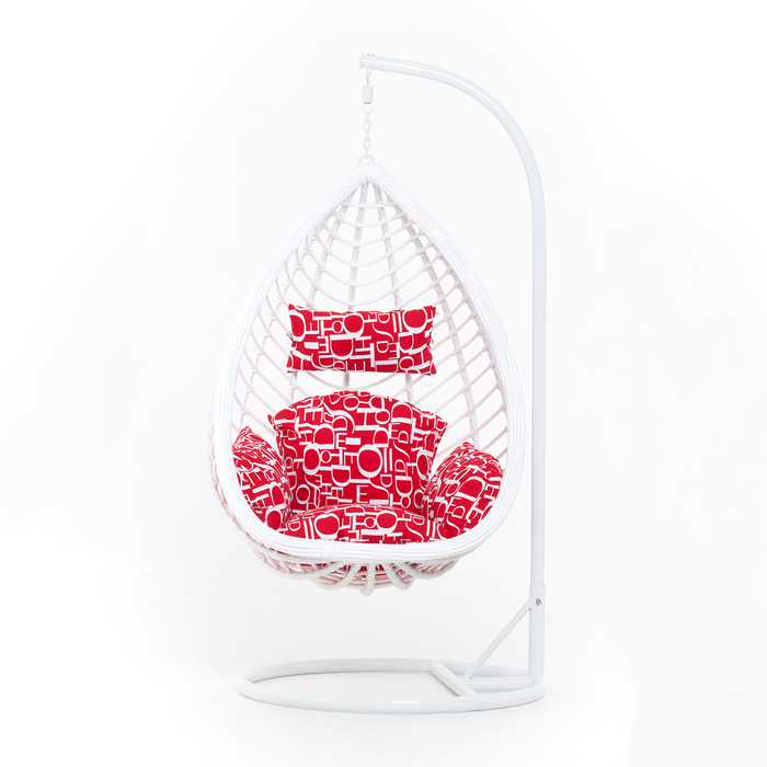 Подвесное кресло, с подушкой, искусственный ротанг, цвет белый, 44-004-07