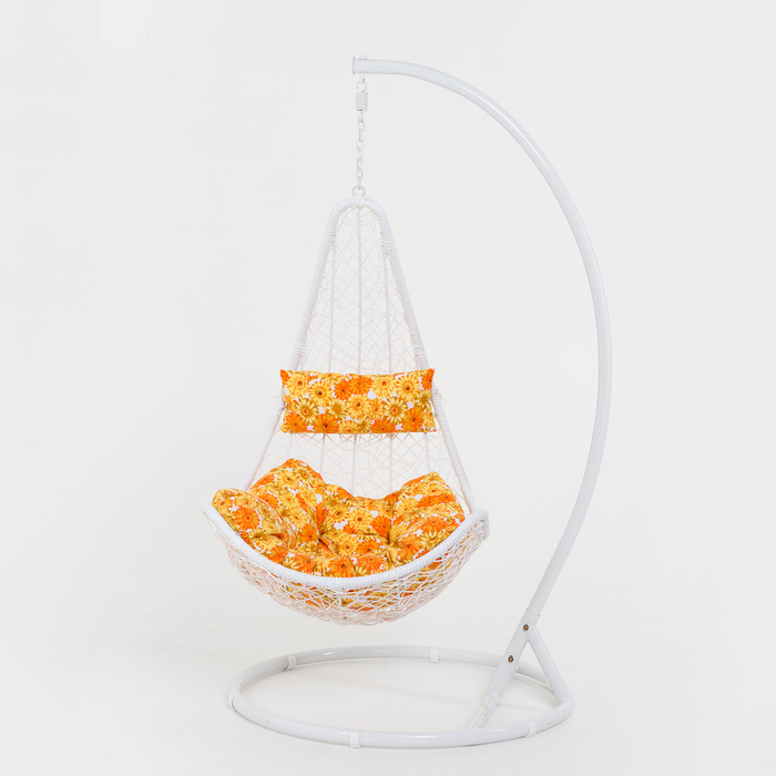 Подвесное кресло, с подушкой, искусственный ротанг, цвет белый, 44-001-03