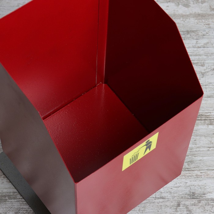 Урна уличная квадратная 17 л, красная