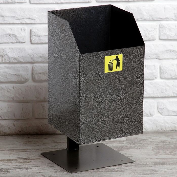 Урна уличная квадратная 17 л, серая