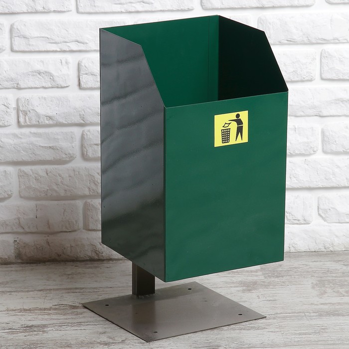Урна уличная квадратная 17 л, зелёная