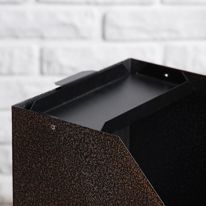 Урна уличная квадратная с пепельницей, 17 л, серая