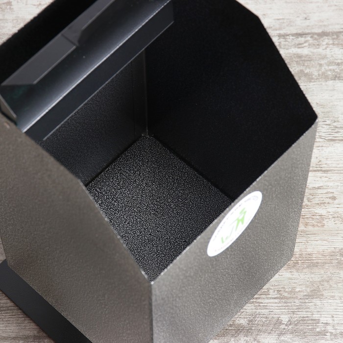 Урна уличная квадратная с пепельницей, 17 л, серая