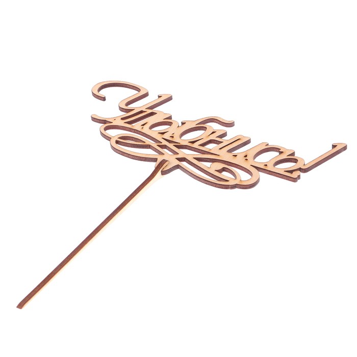 Топпер "Улыбнись" из фанеры, 17х6 см (ТПР-359)