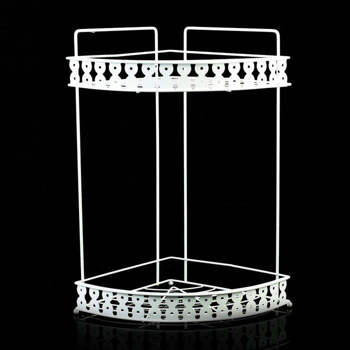 Полка 2х-ярусная угловая белая 23х30,5х30 см