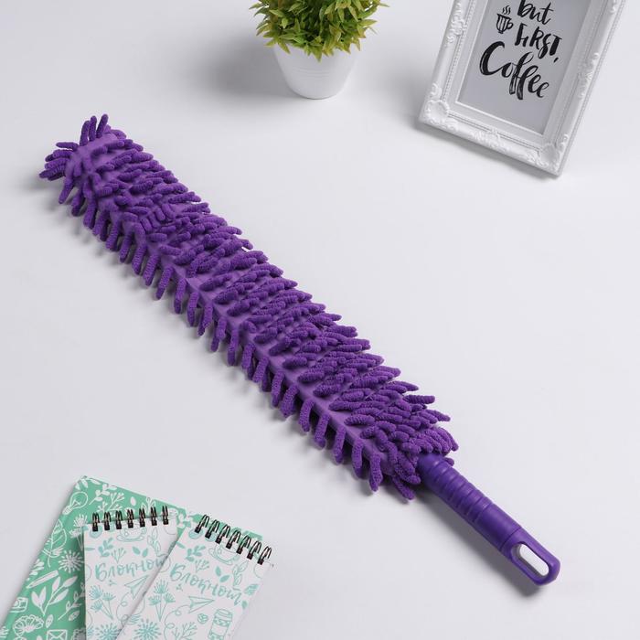 Щетка для уборки гибкая 57х6 см двусторонняя букля, цвет МИКС